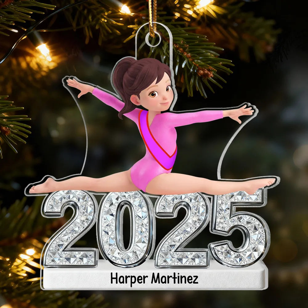 Personalized Gymnastics Christmas Ornament for Kids - Custom Year 2026 Ornament MagicInPrints