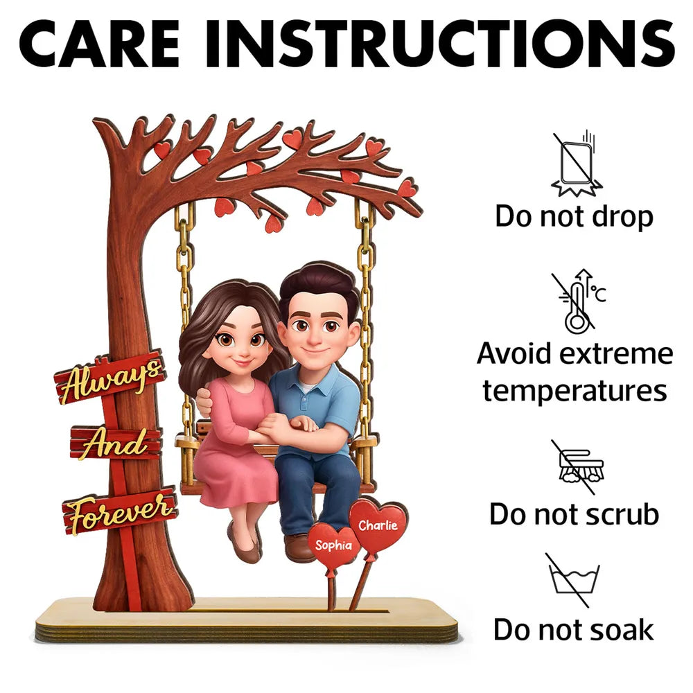 Personalized Couple Figurine Swing Decor for Lovers - Romantic Gift Plaque MagicInPrints