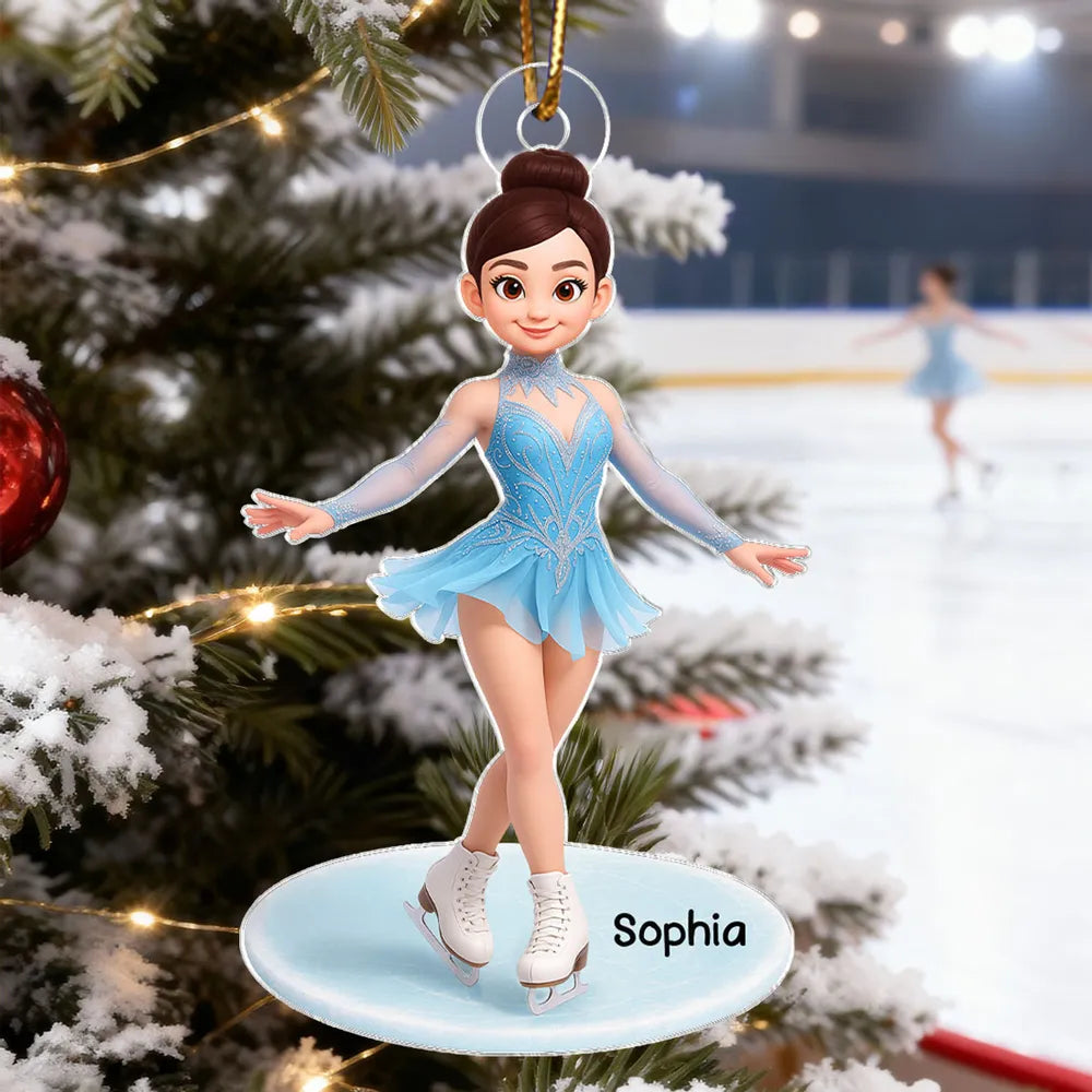 Personalized Ice Skater Christmas Ornament for Kids - Holiday Decoration Ornament MagicInPrints