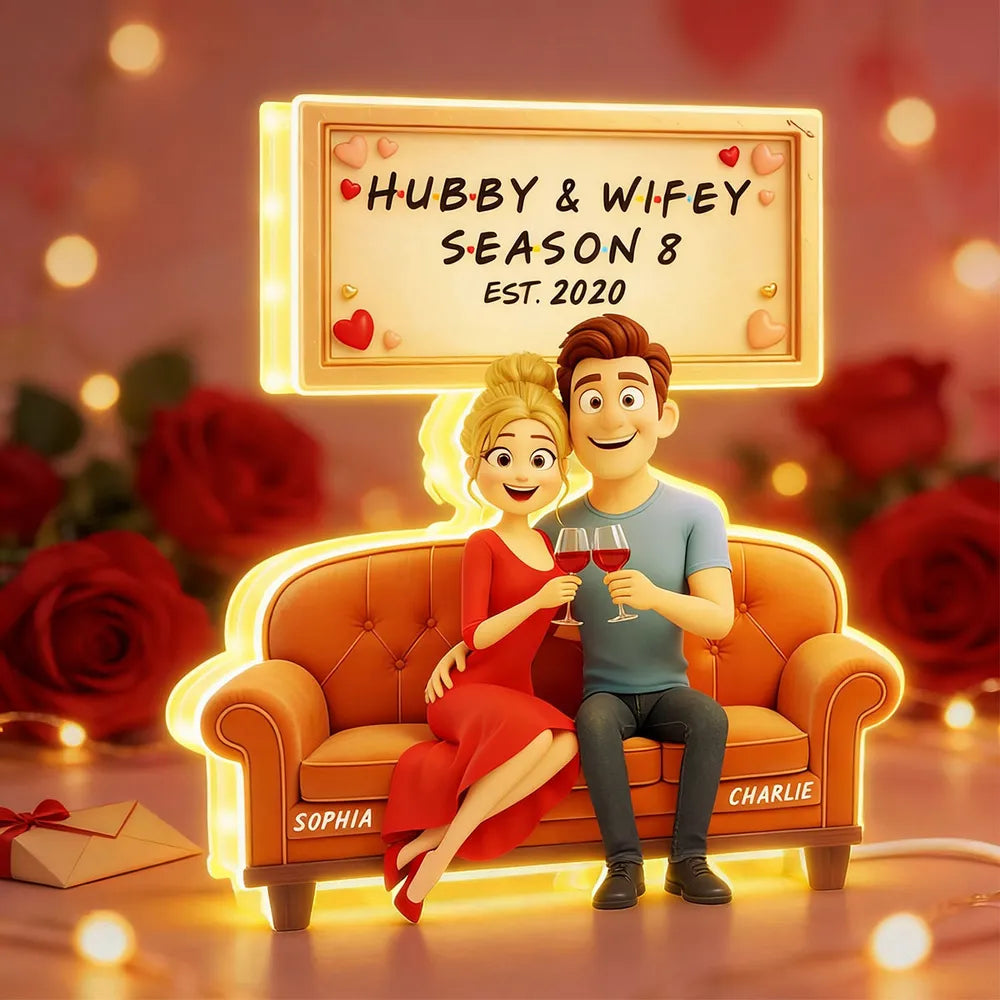 Custom Cartoon Couple Figurine for Anniversary - Personalized Gift Plaque MagicInPrints