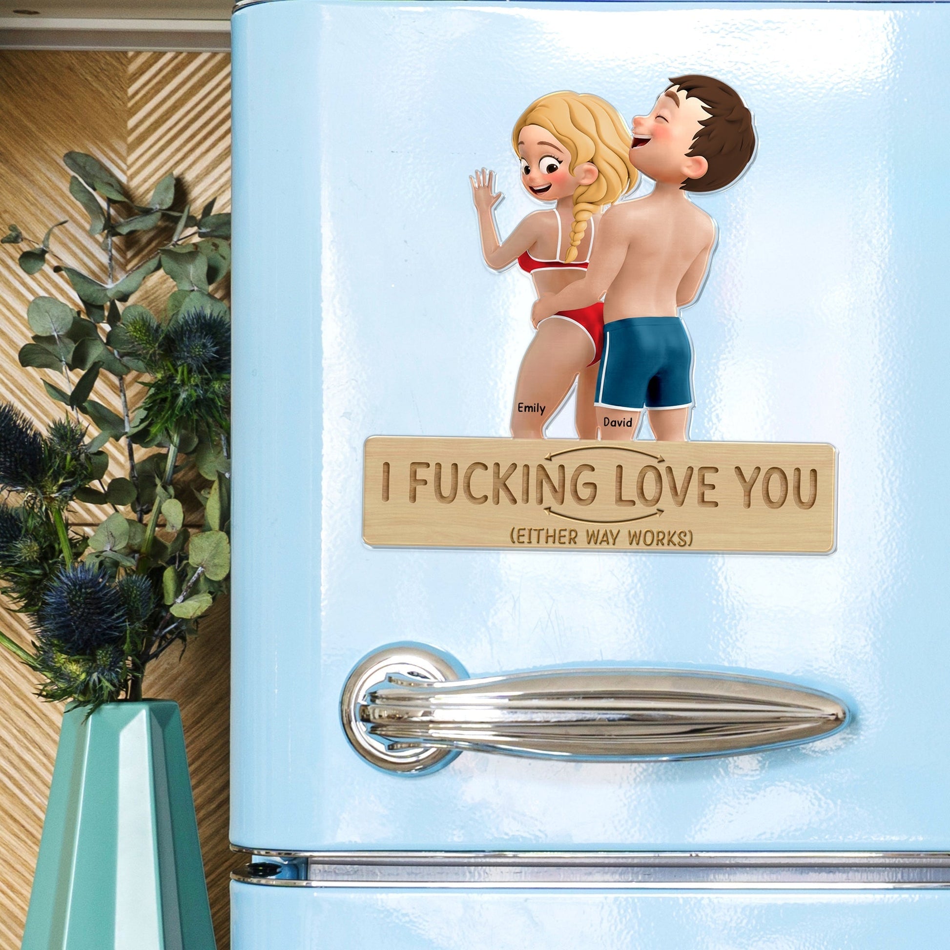 Humorous Couples Fridge Magnet - Fun Gift for Loved Ones Fridge Magnet MagicInPrints