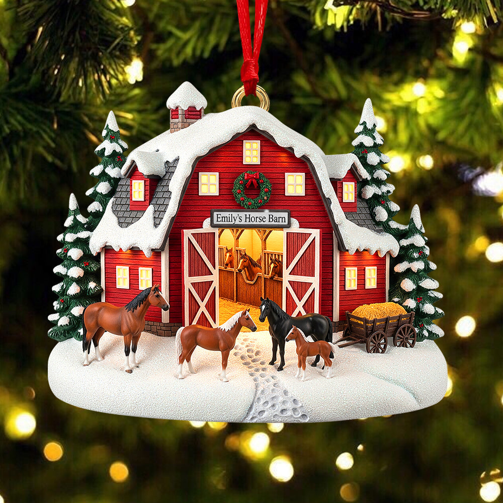 “Celebrate Your Love for Horses” - Farm Style Christmas Ornament, Personalized Gift for Horse Lovers Ornament MagicInPrints