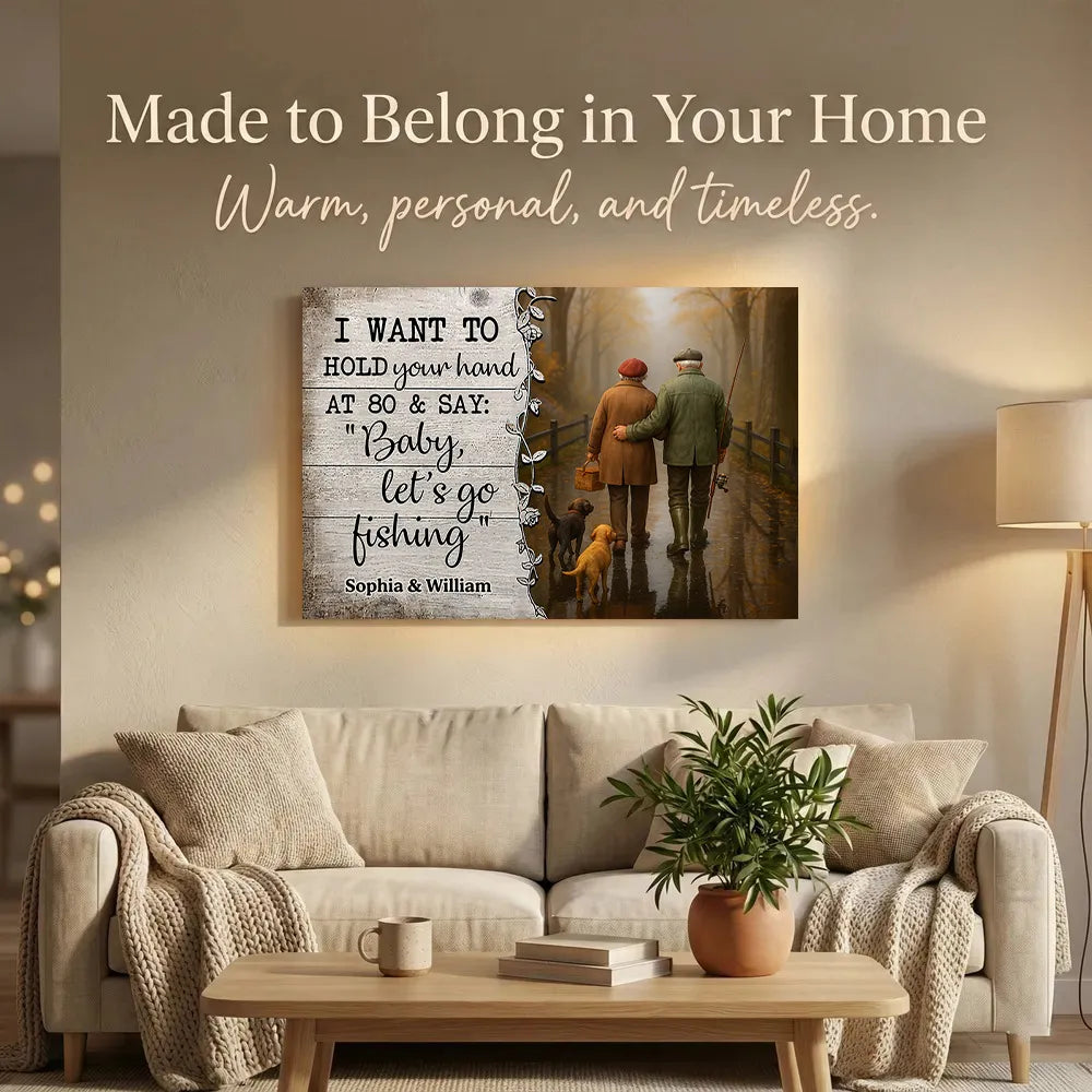 Personalized Couple Fishing Canvas Art for Seniors - Sentimental Anniversary Gift Poster or Canvas MagicInPrints