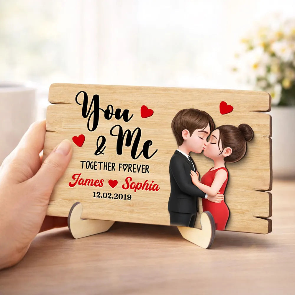 Personalized Romantic Wooden Sign for Couples - Anniversary Gift Plaque MagicInPrints