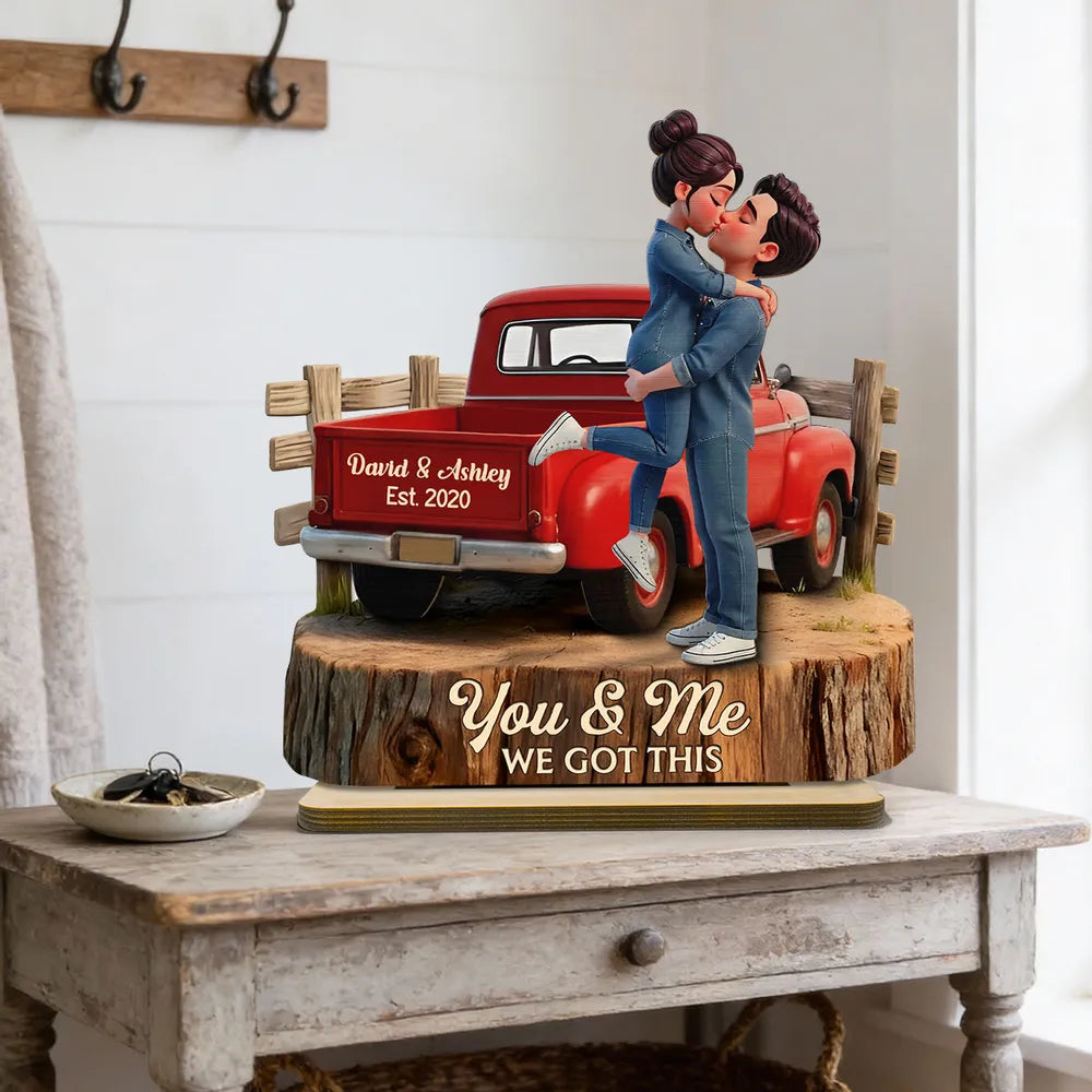 Personalized Couple Figurine Romantic Gift for Anniversary - Custom Names & Date Plaque MagicInPrints