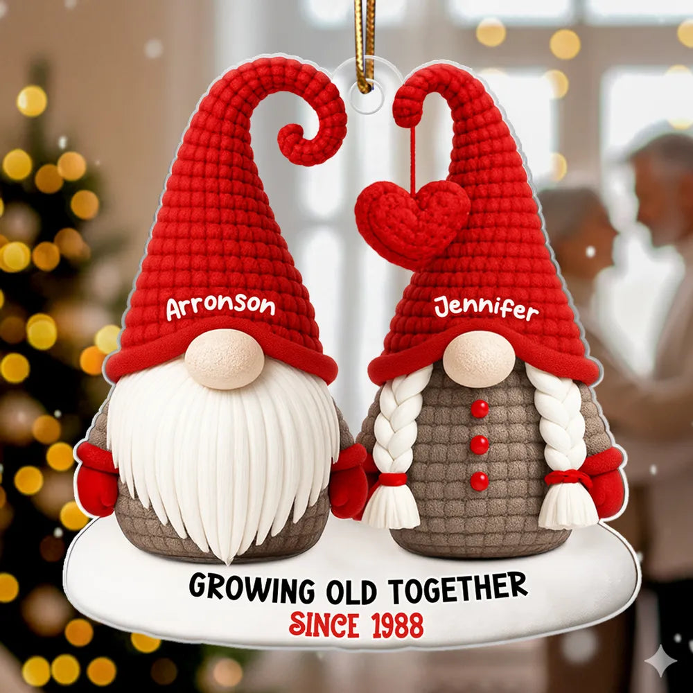 Personalized Gnome Couple Ornament for Couples - Anniversary Keepsake Ornament MagicInPrints