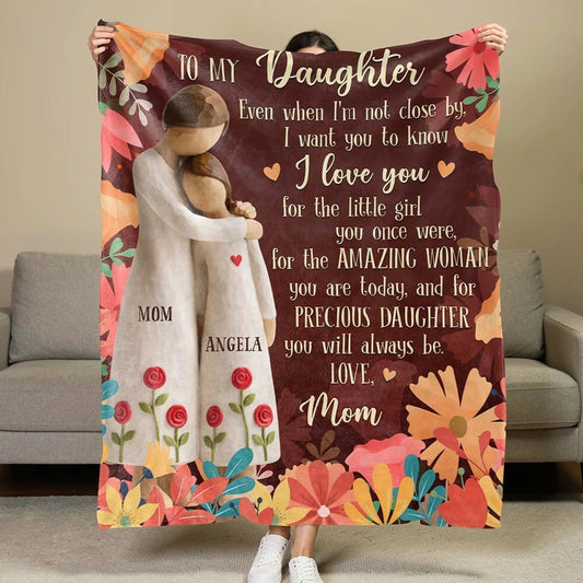 Personalized Fleece Blanket for Daughter - Sentimental Gift from Mom Blanket MagicInPrints