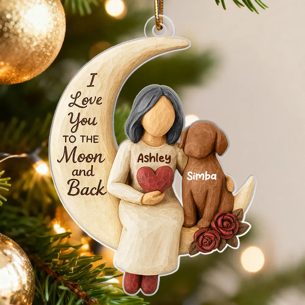 Personalized Moon and Back Ornament for Dog Lovers - Sentimental Gift Ornament MagicInPrints