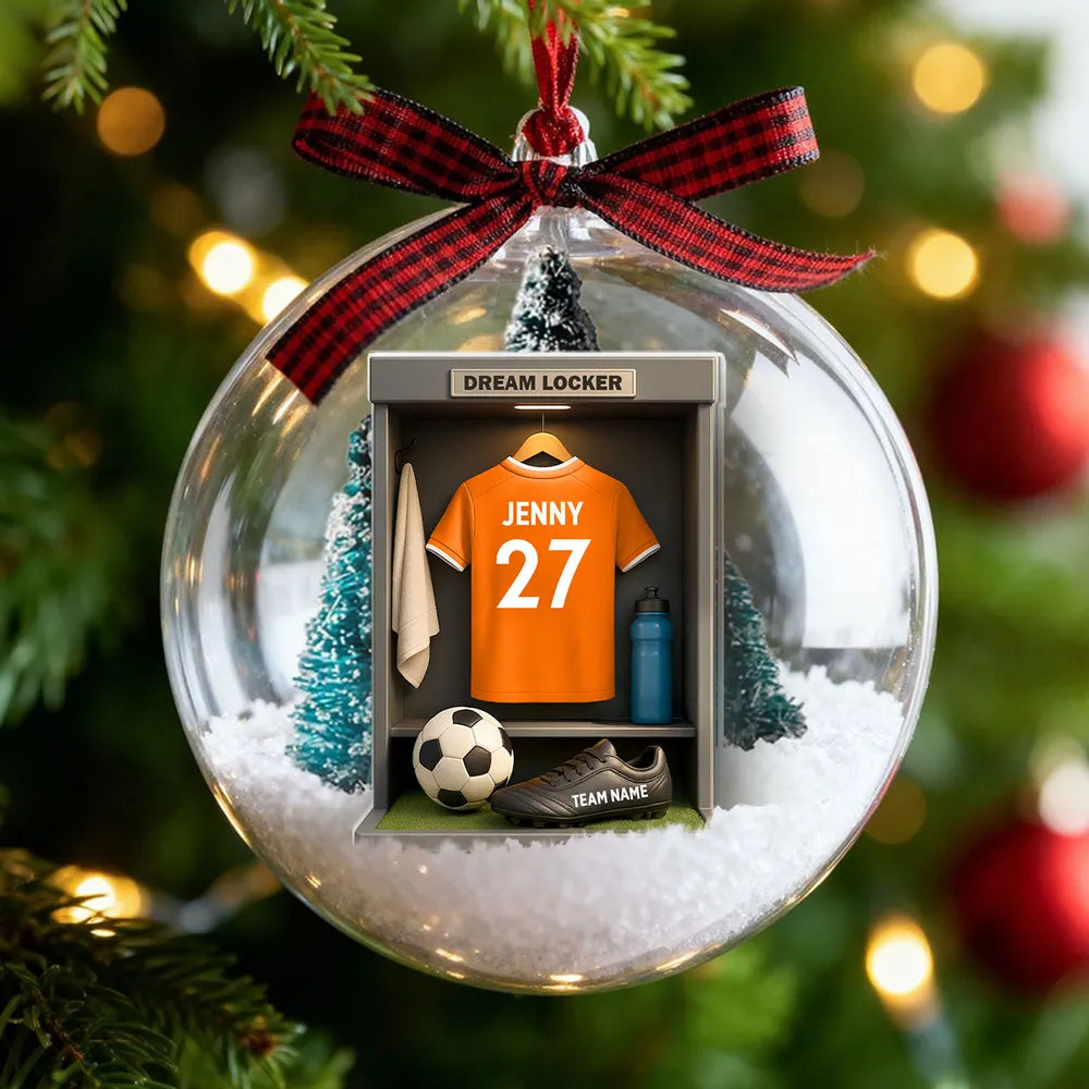 Personalized Soccer Locker Ornament for Kids - Christmas Gift Ornament MagicInPrints