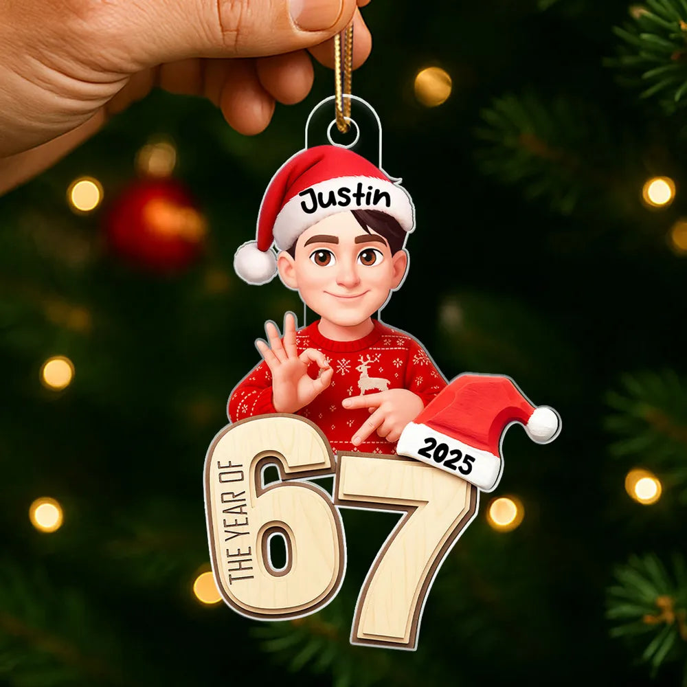 Personalized Christmas Ornaments for Kids - Cute Gingerbread Design 2025 Ornament MagicInPrints