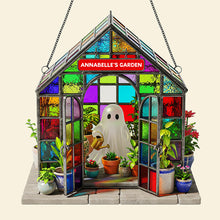 Load image into Gallery viewer, “Bring a Touch of Magic to Any Home” - Ghost Garden House Suncatcher, Personalized Gift for Plant Lovers &amp; Friends Ornament MagicInPrints
