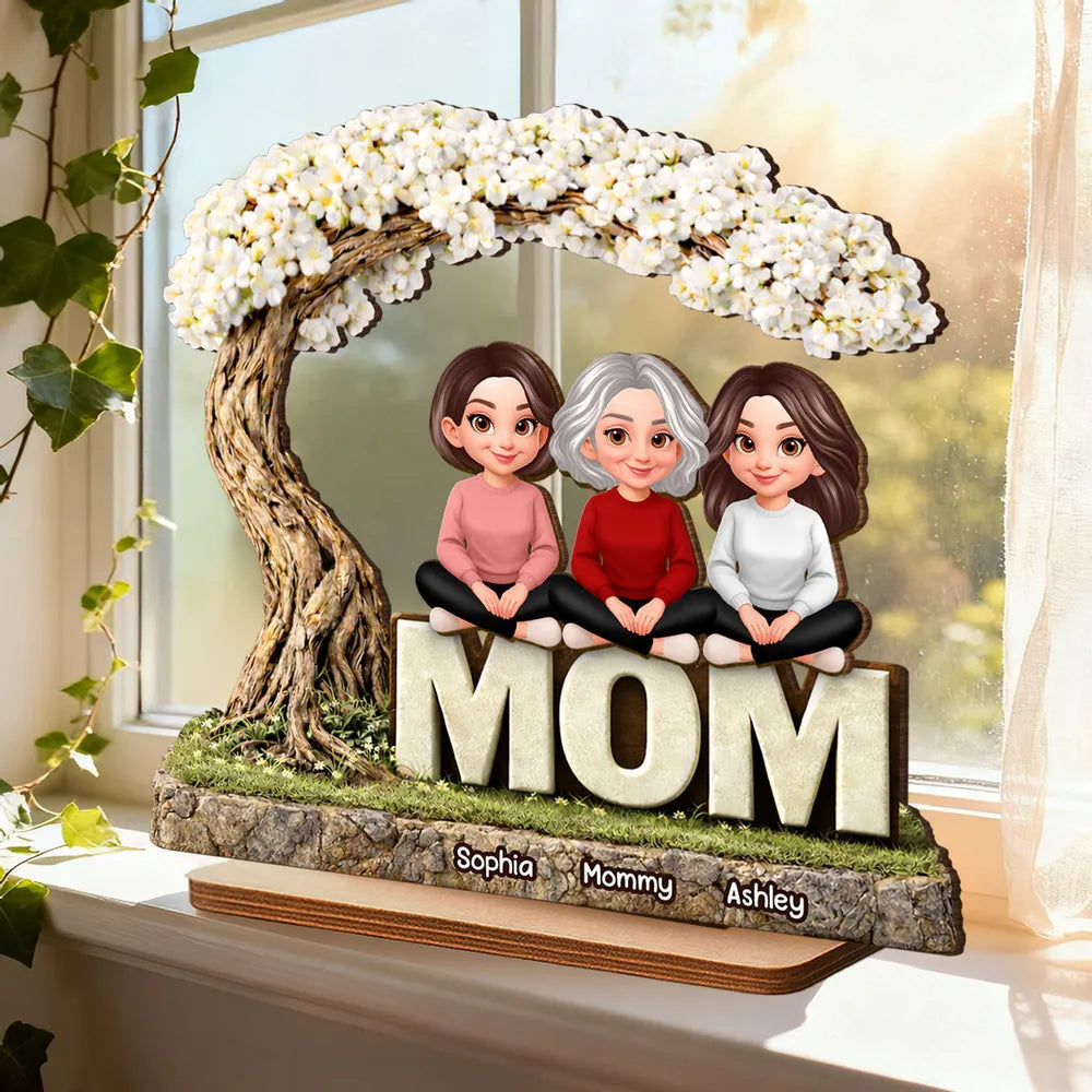 Personalized Family Tree Mom Figurine Gift - Mother's Day Keepsake Plaque MagicInPrints