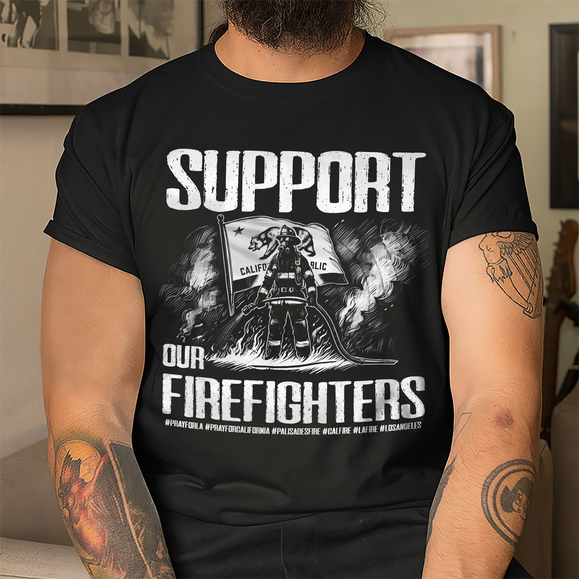 Support Our Firefighters T-Shirt - Pray for California Shirts PopCulturePrints