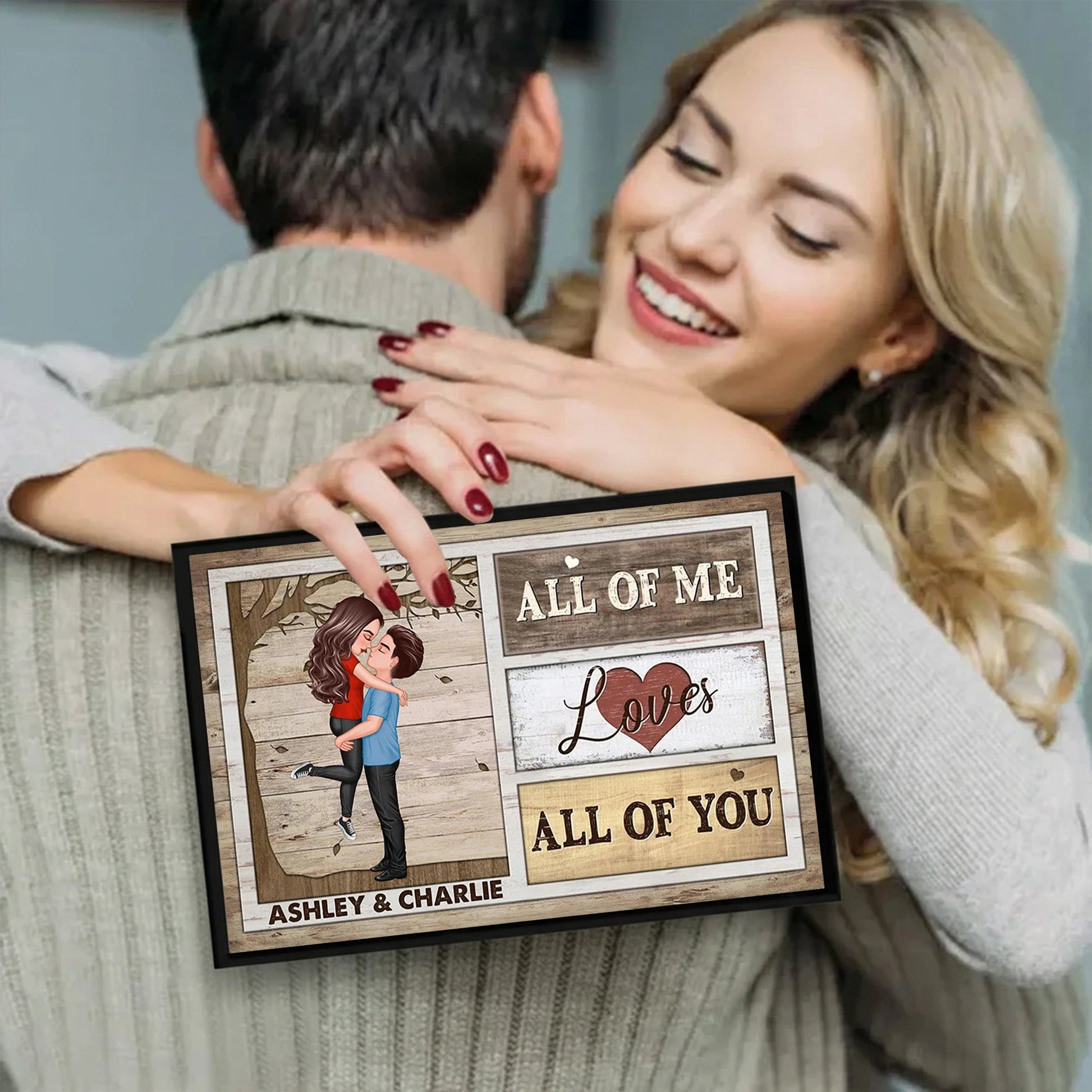 Personalized Romantic Canvas Print for Couples with Custom Names - Anniversary or Wedding Gift Other MagicInPrints