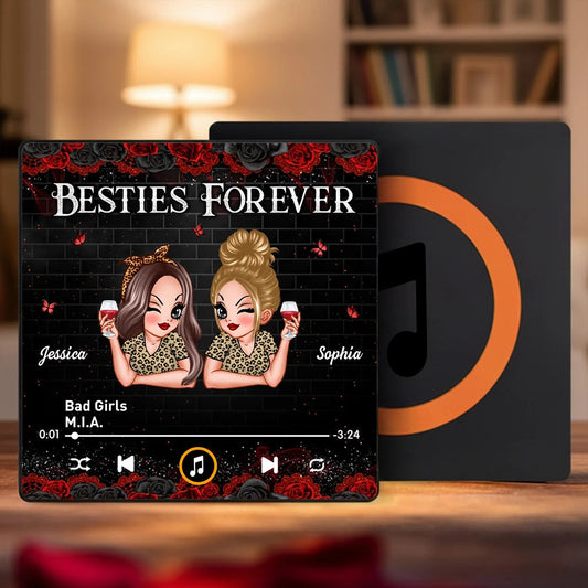 Personalized Best Friends Acrylic Music Plaque for Women - Friendship Gift Fridge Magnet MagicInPrints