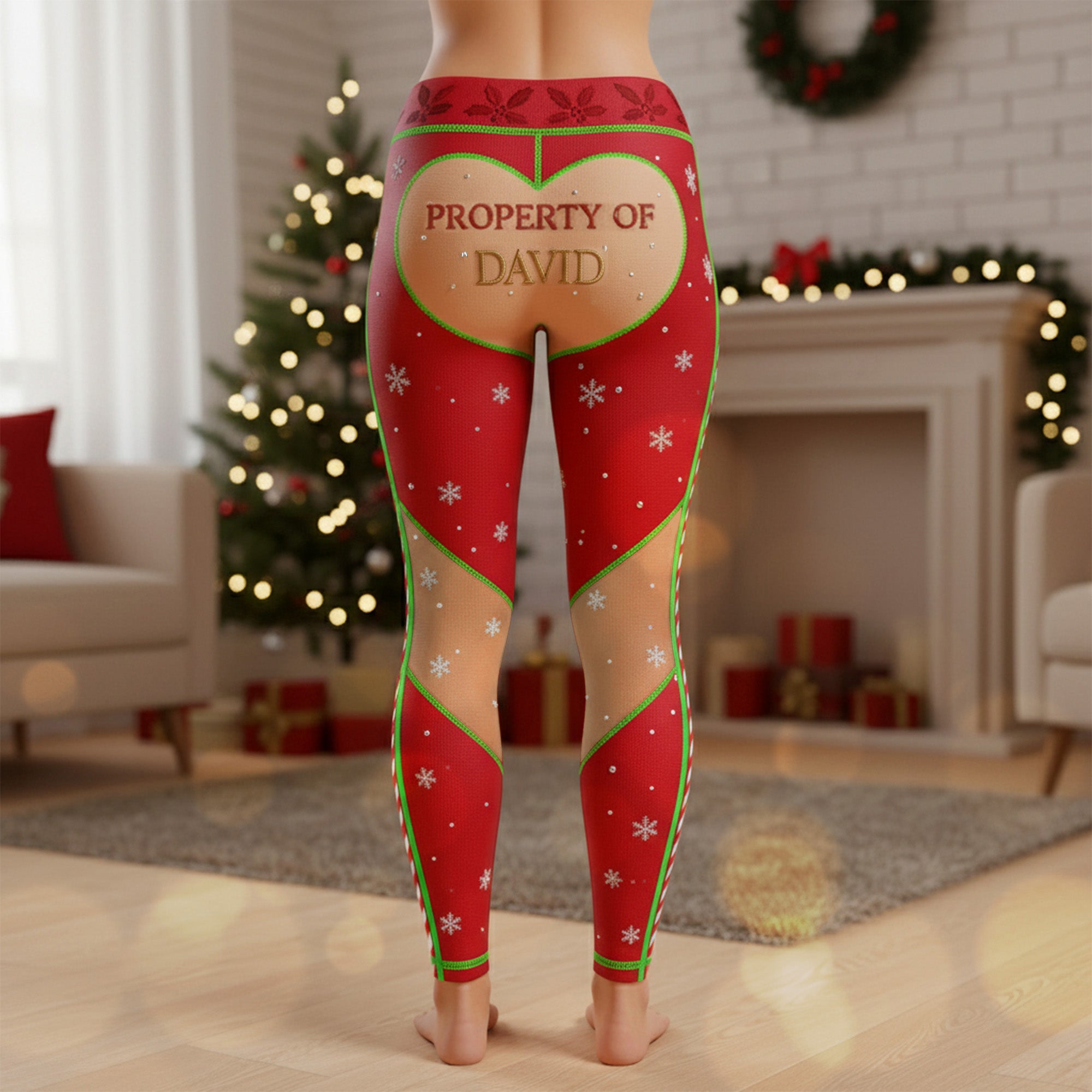 Spread Joy This Christmas: Funny Couple Leggings - Personalized Gifts for Her Shorts and Pants MagicInPrints