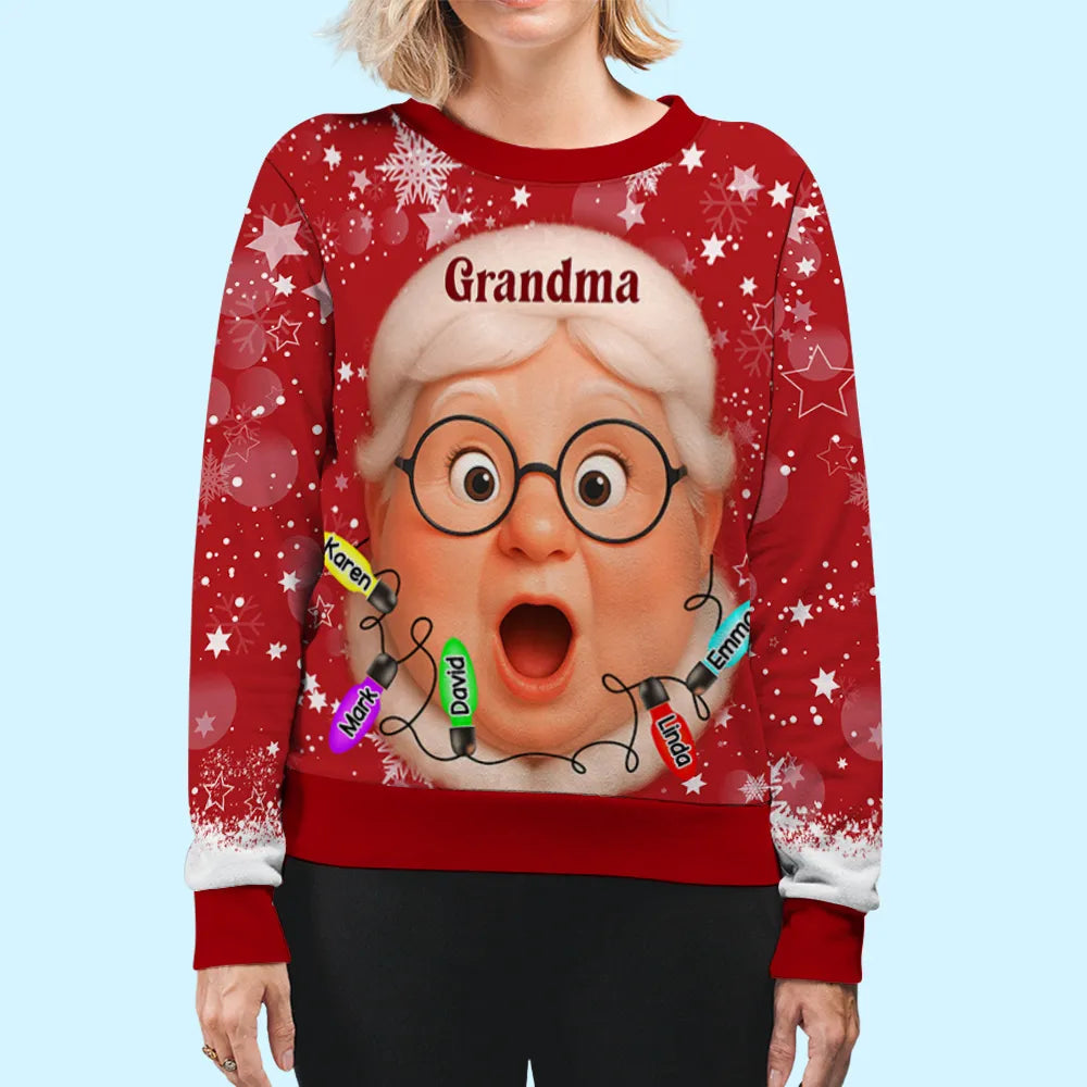 Personalized Grandma Christmas Sweater for Family - Festive Holiday Gift Cloth MagicInPrints