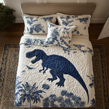 Load image into Gallery viewer, Unleash Your Inner Dinosaur - Roaring T-rex Quilt Bed Set - Perfect Personalized Gift for Dinosaur Lovers
