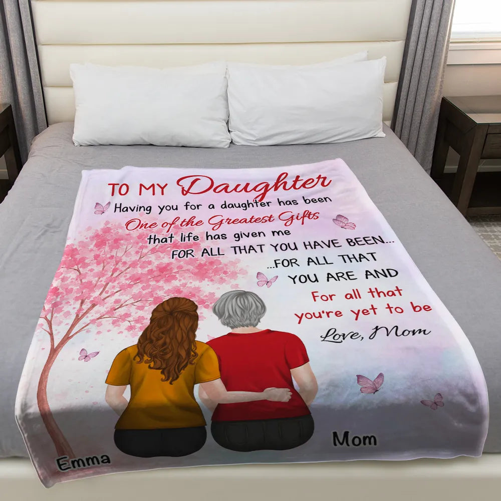 Personalized Fleece Blanket for Daughter - Heartfelt Gift from Mom Blanket MagicInPrints