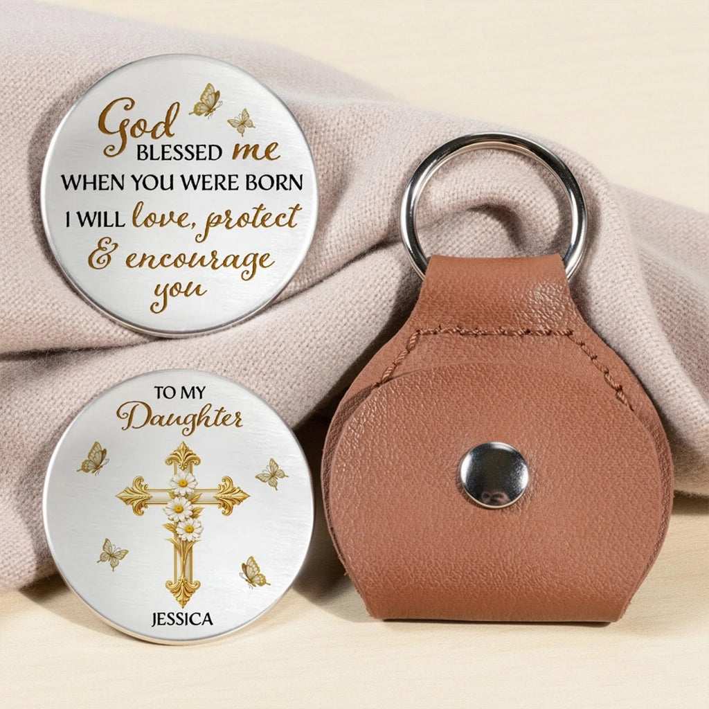 Personalized Keychain for Daughter with Engraved Message - Sentimental Gift Keychain MagicInPrints