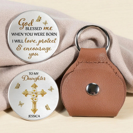Personalized Keychain for Daughter with Engraved Message - Sentimental Gift Keychain MagicInPrints