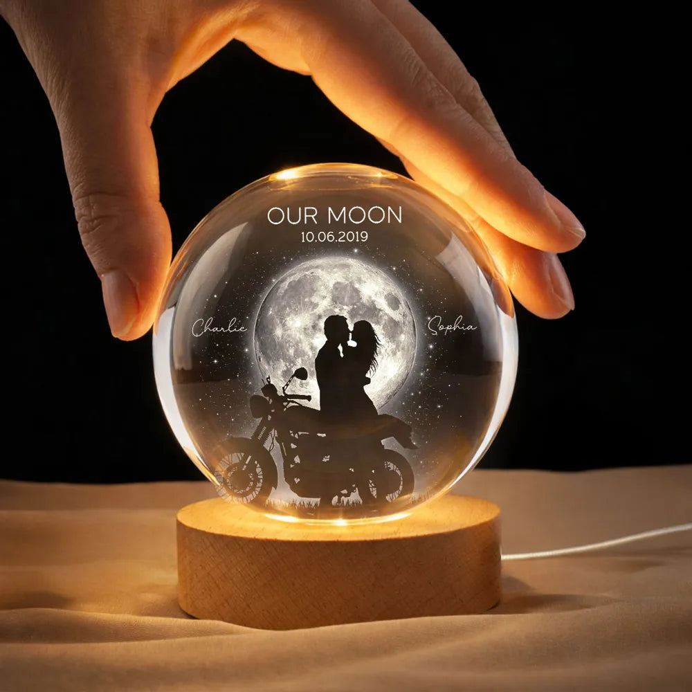 Personalized LED Moon Lamp for Couples with Custom Date - Romantic Gift Lamp MagicInPrints