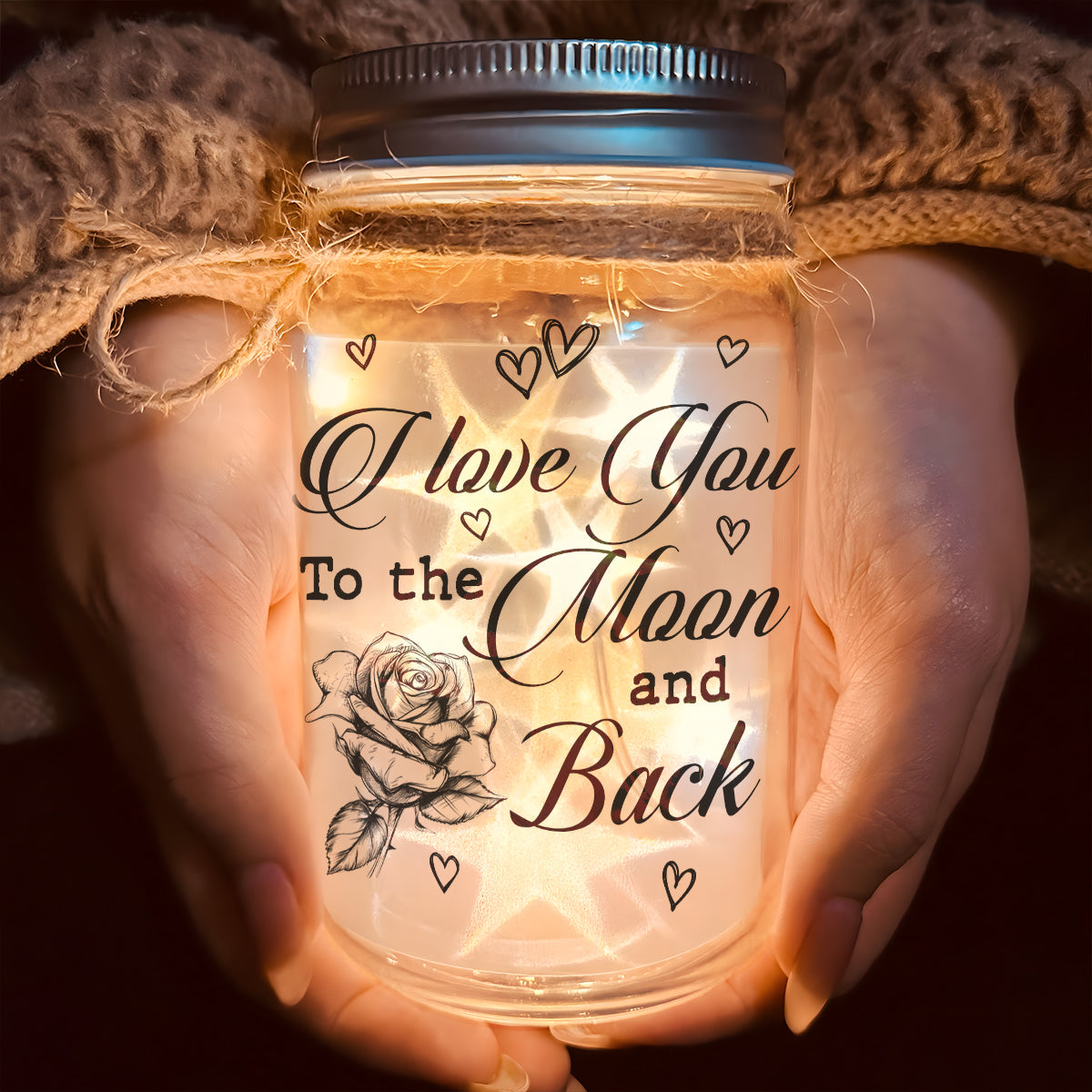 Personalized LED Mason Jar Lights for Couples - Romantic Home Decor Gift Lamp MagicInPrints