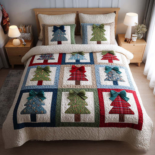 Wrap Your Home in Cheer – Personalized Quilted Bedding Set – Gift for Holiday Lovers Quilted Bedding Set V2 MagicInPrints
