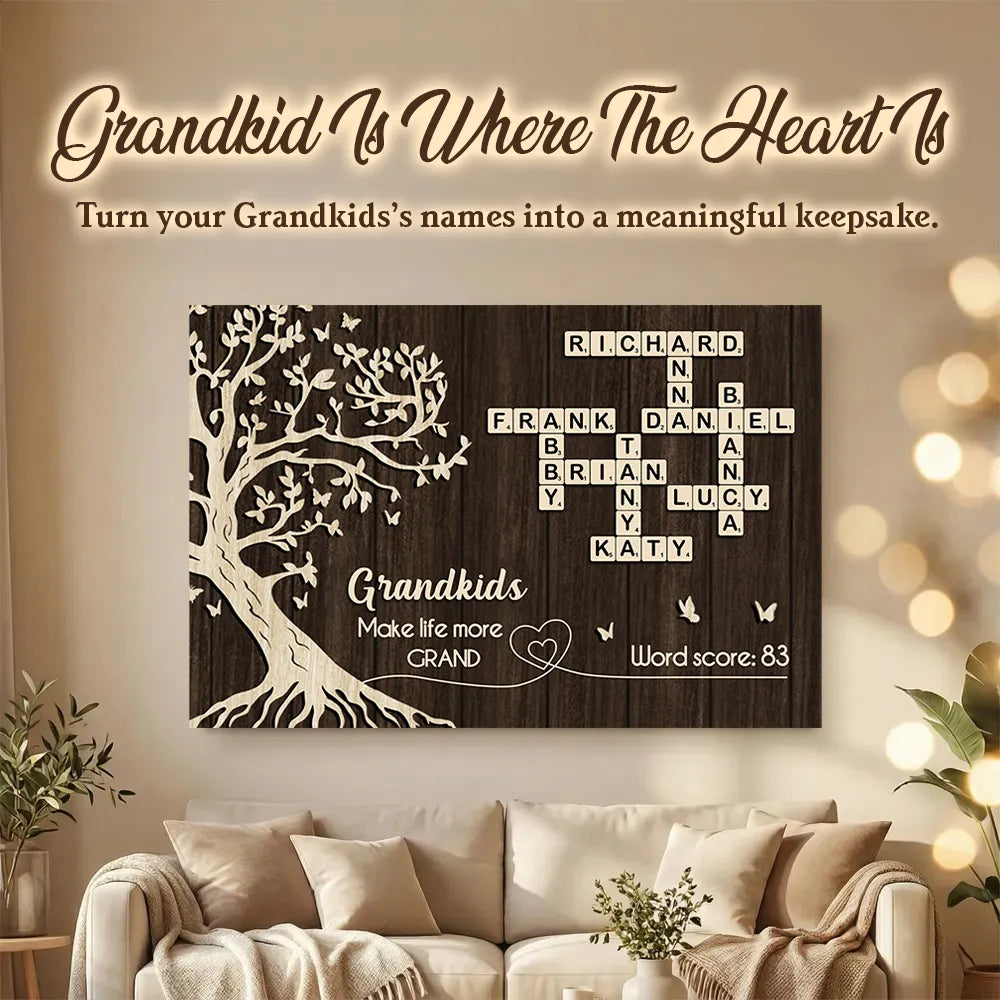 Personalized Family Tree Wall Art for Grandparents - Custom Names Decor Poster or Canvas MagicInPrints
