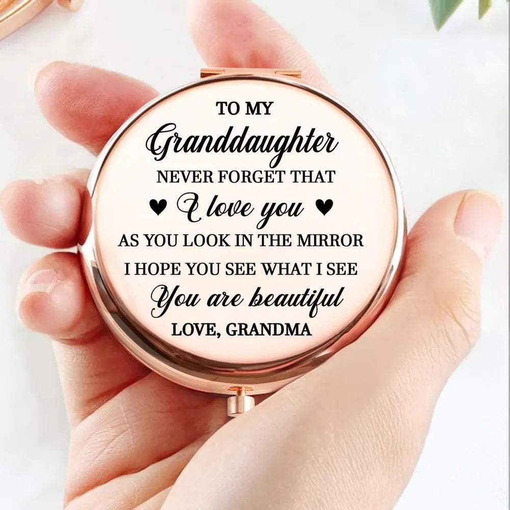 Personalized Compact Mirror for Granddaughter - Sentimental Gift from Grandma Beauty Tools MagicInPrints