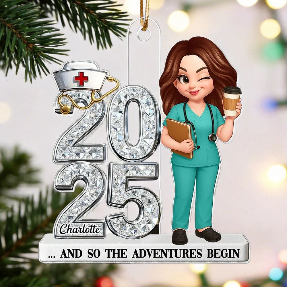 Personalized Nurse Ornament 2025 for New Graduates - Celebrate New Beginnings Ornament MagicInPrints