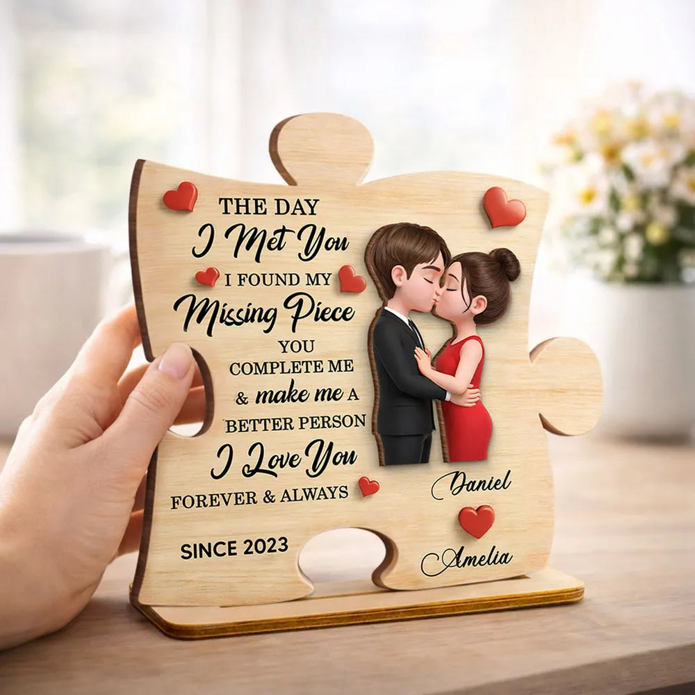 Personalized Puzzle Piece Plaque for Couples - Romantic Gift Keepsake Plaque MagicInPrints