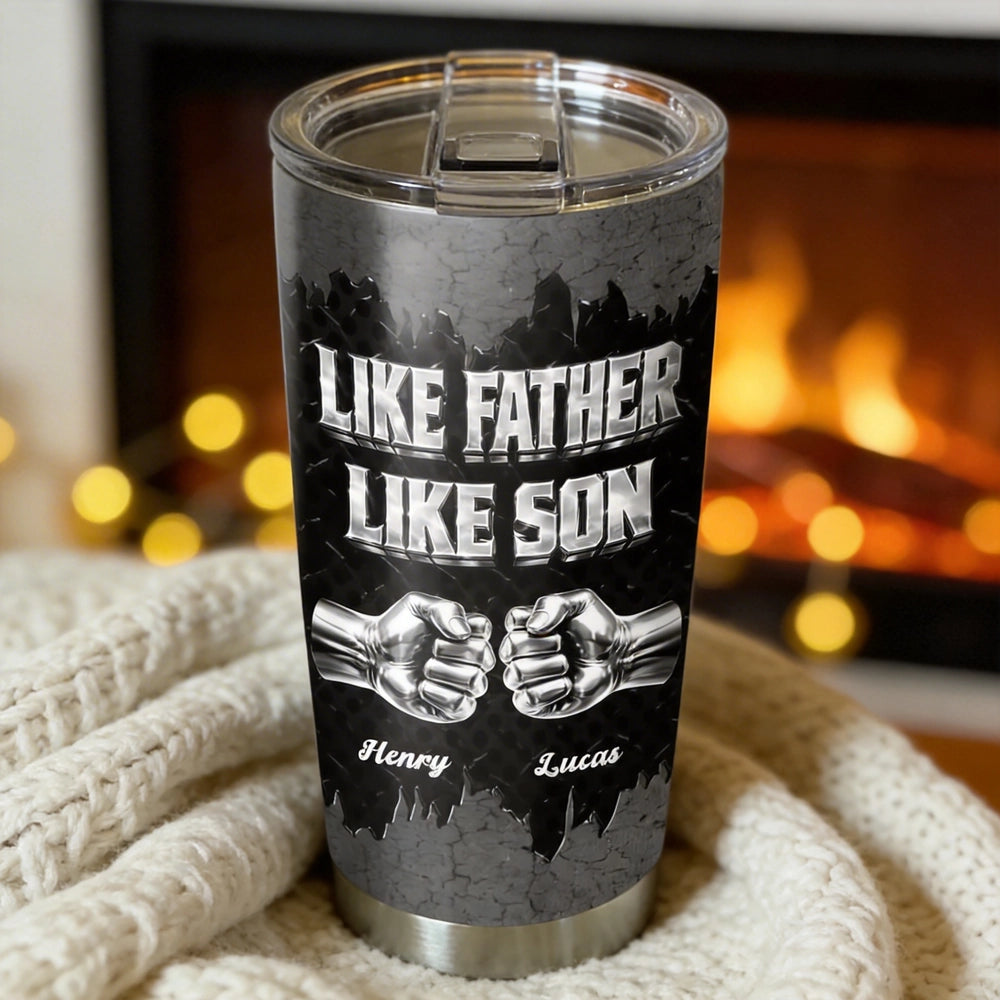 Personalized Father-Son Tumbler with Fist Bump Design - Perfect Gift for Dad Cup MagicInPrints