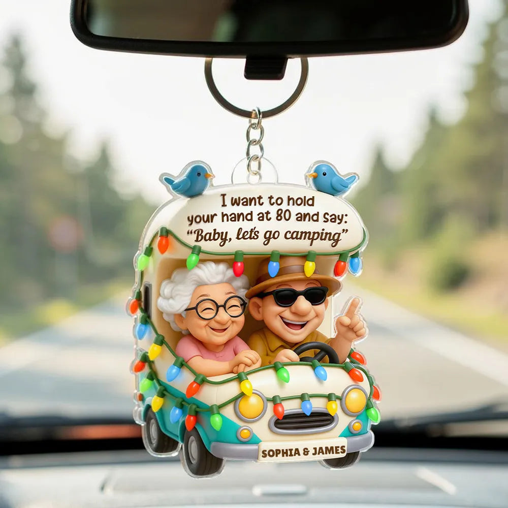 Personalized Senior Couple Keychain for Grandparents - Sentimental Camping Gift Keychain MagicInPrints