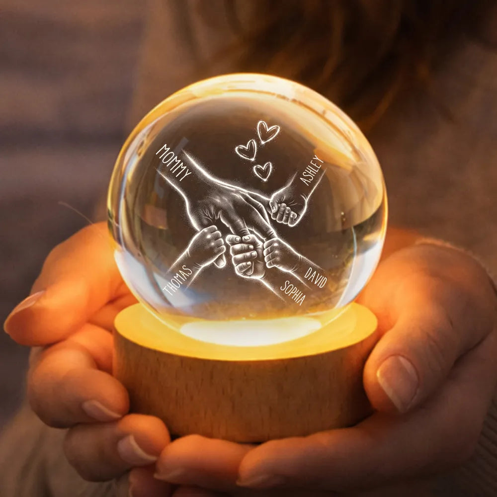 Personalized Family Handprint Night Light for Kids Room - Sentimental Gift Lamp MagicInPrints