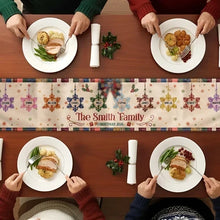Load image into Gallery viewer, Personalized Christmas Table Runner Snowflake Patchwork Gift for Family
