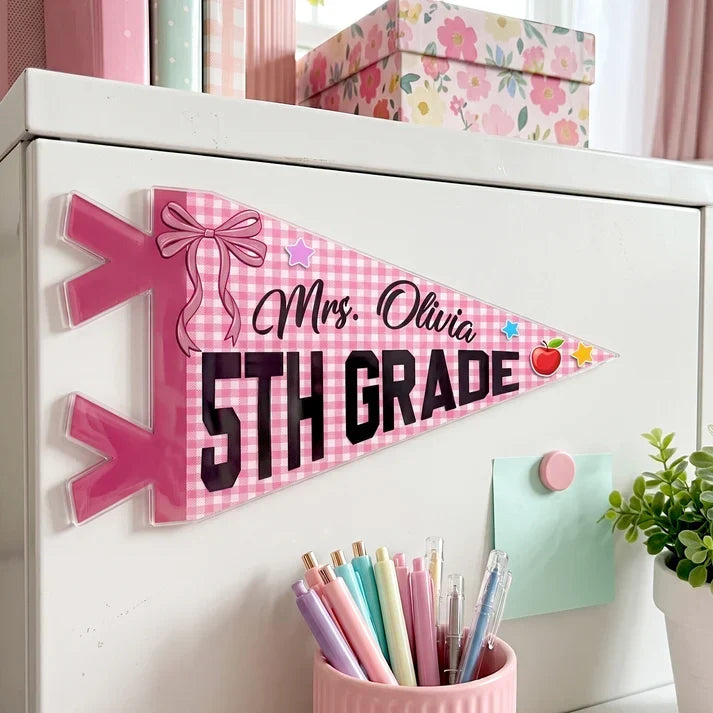 Personalized Acrylic Magnet Colorful Teacher Gift Classroom