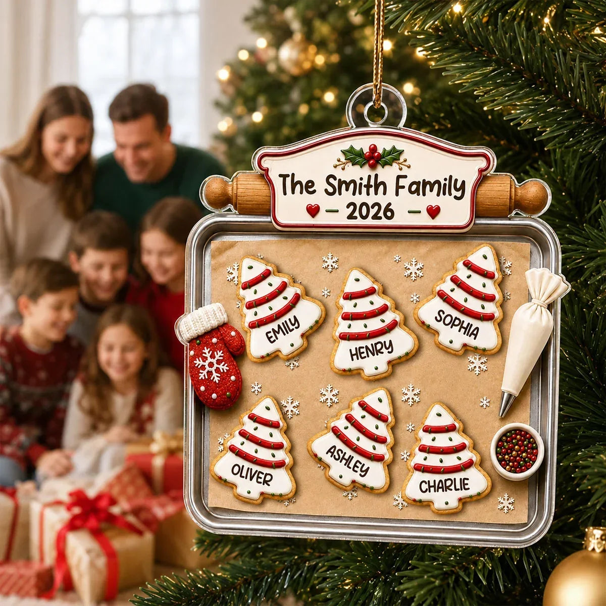 Personalized Acrylic Christmas Ornament Custom Family Gift