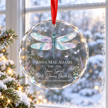 Load image into Gallery viewer, Personalized Dragonfly Crystal Ornament Custom Name Sympathy Gift for Loved Ones
