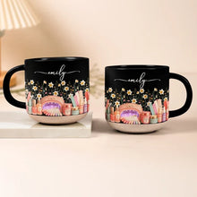 Load image into Gallery viewer, Personalized Wildflower Pottery Mug Unique Gift for Nail Tech
