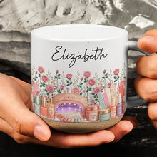 Load image into Gallery viewer, Personalized Wildflower Pottery Mug Unique Gift for Nail Tech
