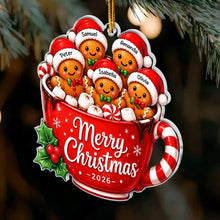 Load image into Gallery viewer, Personalized Gingerbread Family Ornament Custom Name Christmas Gift for Family

