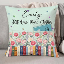 Load image into Gallery viewer, Personalized Floral Bookshelf Pillow Gift for Book Lovers
