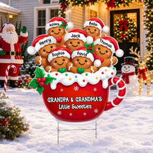 Load image into Gallery viewer, Personalized Gingerbread Family Yard Sign Gift for Grandparents
