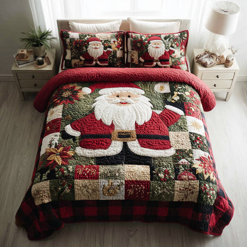Embrace the Holiday Spirit – Personalized Quilted Bedding Set – Gift for Santa Lovers Quilted Bedding Set V2 MagicInPrints