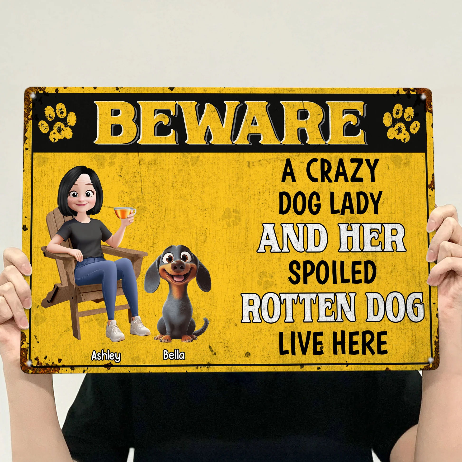 Personalized Dog Lover Garden Sign - Funny Pet Warning for Home Sign MagicInPrints