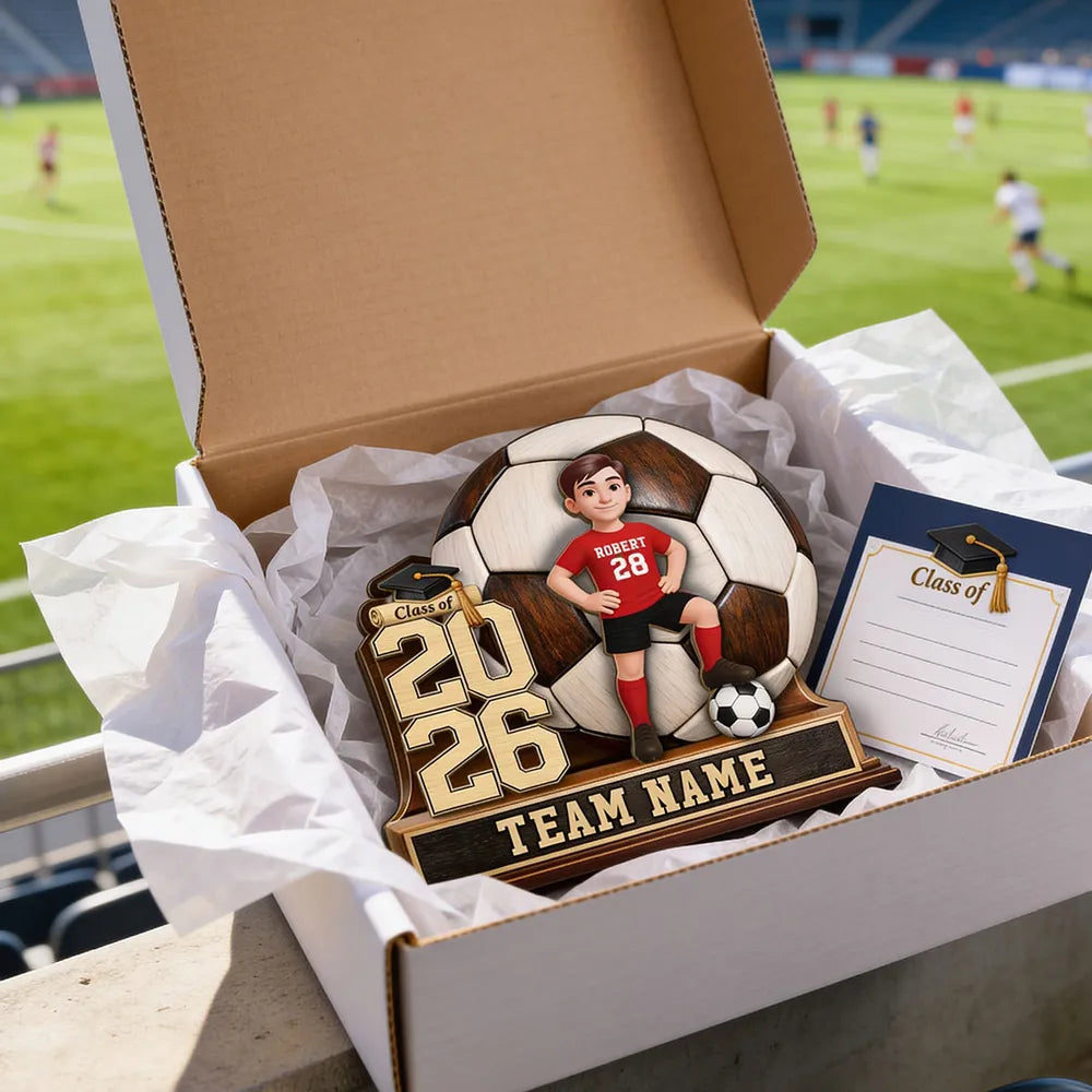 Custom Soccer Graduation Plaque for Kids - Class of 2026 Keepsake Plaque MagicInPrints