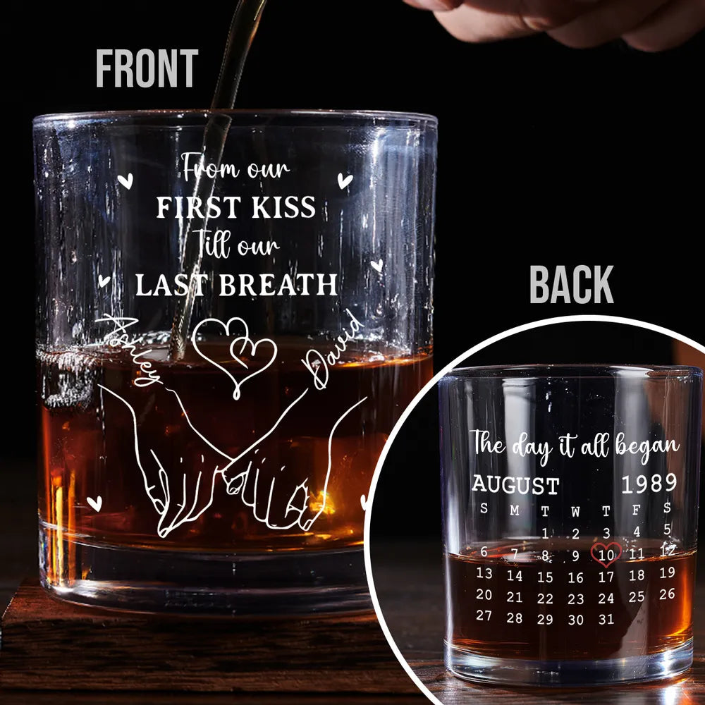 Personalized Anniversary Whiskey Glasses for Couples - Romantic Gift Cup MagicInPrints