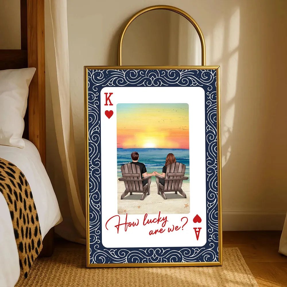 Personalized Romantic Beach Sunset Canvas for Couples - Anniversary Gift Poster or Canvas MagicInPrints