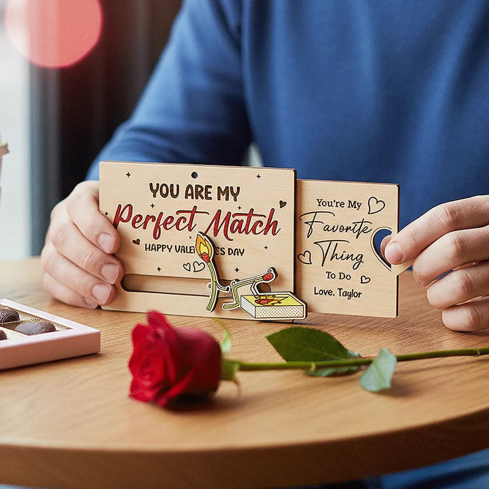 Personalized Wooden Valentine Card for Couples - Romantic Gift Ornament MagicInPrints